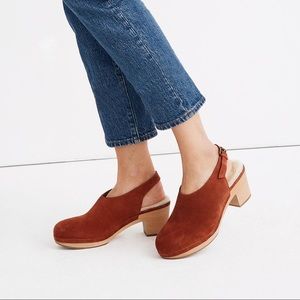 Madewell Marlo slingback clog shearling nubuck